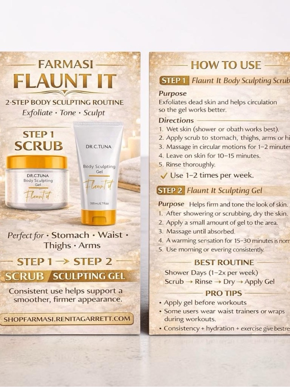 Flaunt It Body Sculpting Gel & Scrub - White & Yellow
